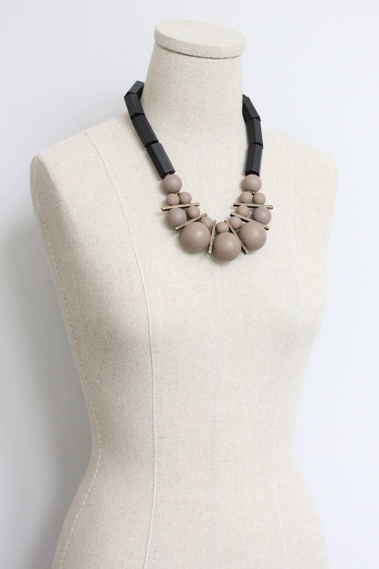 David Aubrey Black and Chestnut Bauble Necklace
