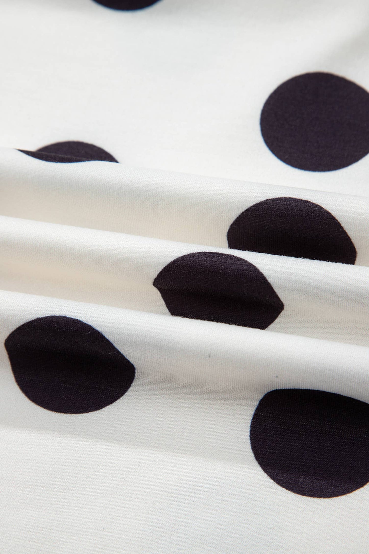 Polka Dot Print Drop Shoulder Pullover and Shorts Set