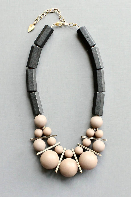 David Aubrey Black and Chestnut Bauble Necklace