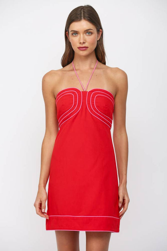 HALTER NECK MINI DRESS