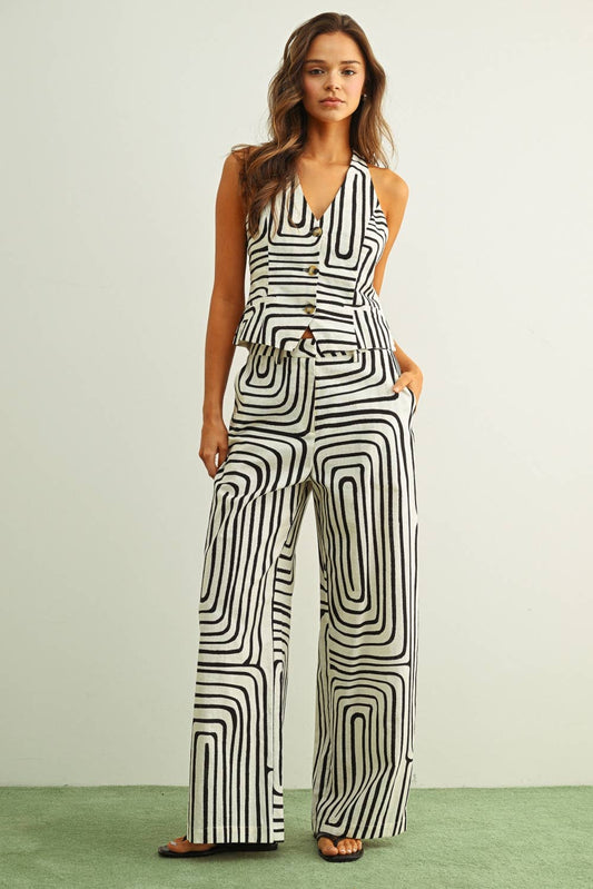 Black Grid Print Set