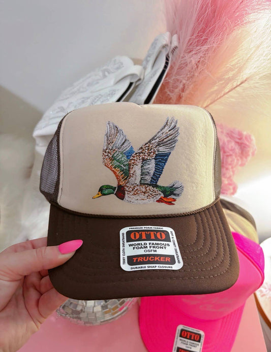 Faux Rhinestone Duck Otto Hat