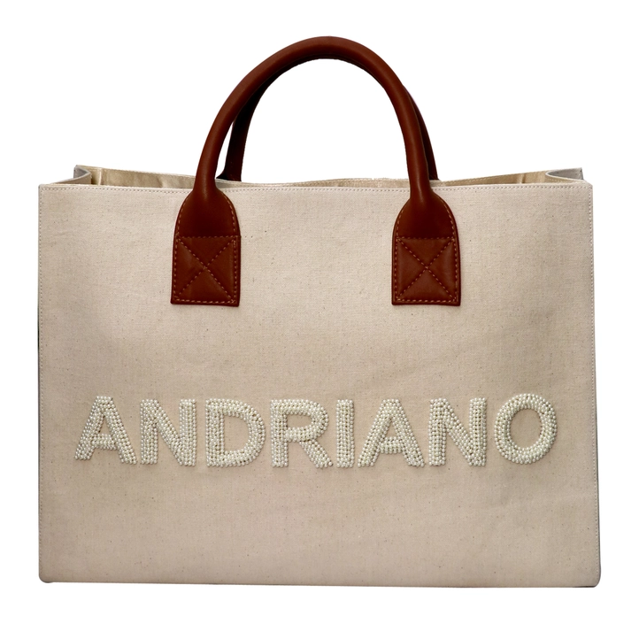 Pearls Hand-Beaded Tote