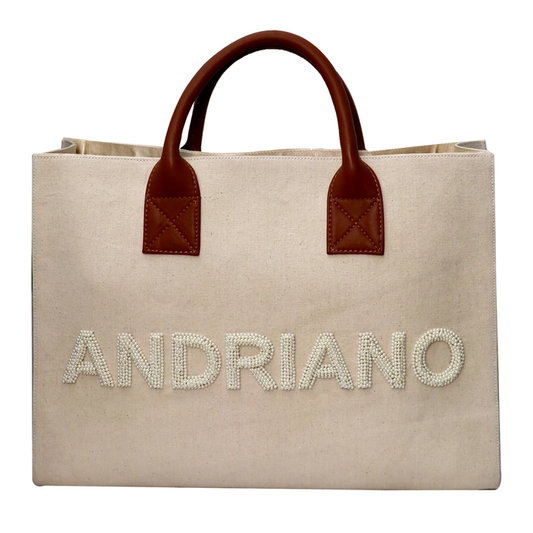 Pearls Hand-Beaded Tote