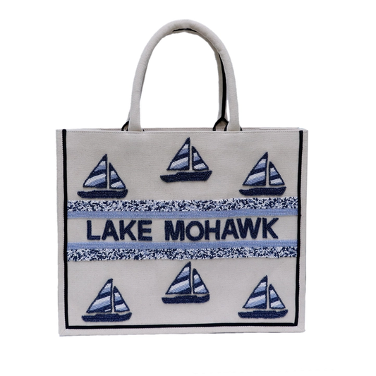Custom Hand-Beaded Boat Tote
