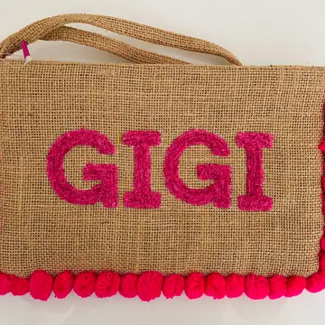 Nat / Fuchsia Custom Clutch
